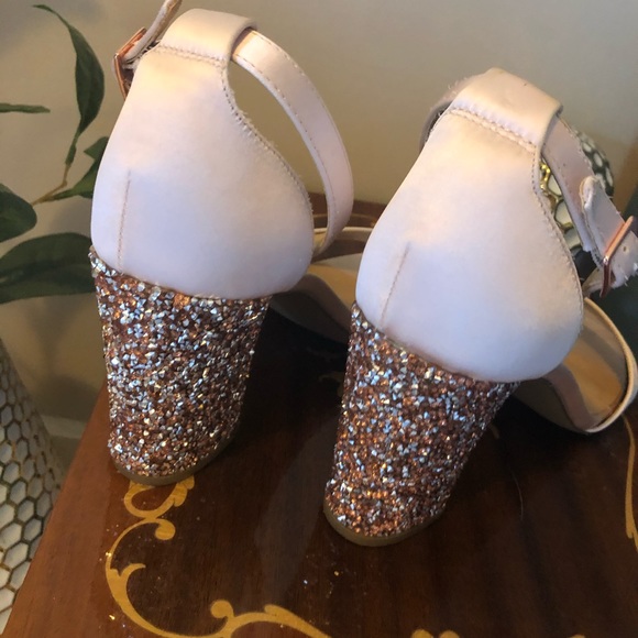 Pink Sparkle Heels with Silver and Pink Accents - Picture 2 of 5